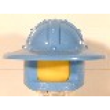 medium blue minifigure headgear helmet castle with chin guard and broad brim
