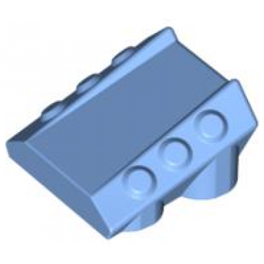 medium blue brick modified 2 x 2 no studs sloped with 6 side pistons raised