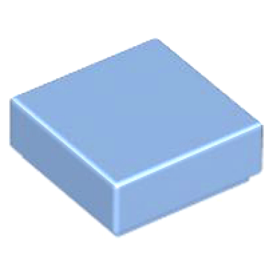medium blue tile 1 x 1