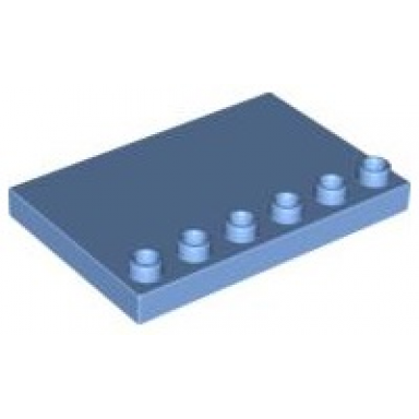 medium blue duplo tile modified 4 x 6 with studs on edge
