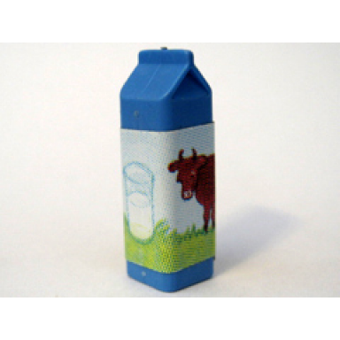 medium blue scala accessories carton milk label with brown cow in pasture pattern sticker - set 3115