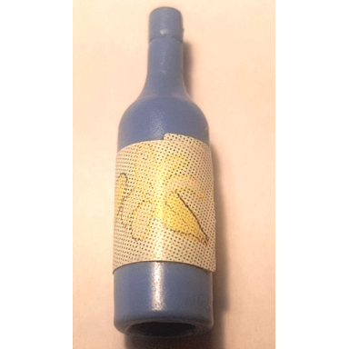 medium blue scala accessories bottle wine with label with bananas pattern sticker - set 3116