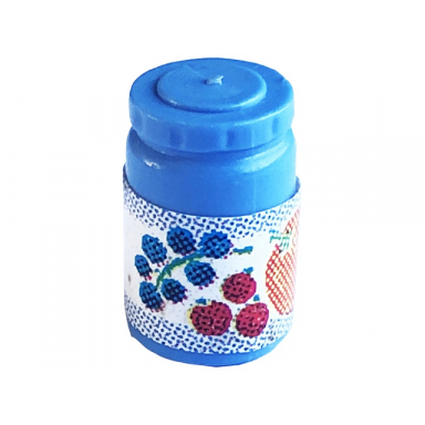 medium blue scala accessories jar jam jelly with orange grapes and strawberries on label pattern sticker - sets 3115 3243
