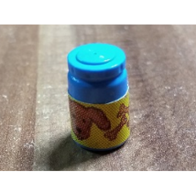 medium blue scala accessories jar jam jelly label with brown dog face and bones pattern sticker - set 3110