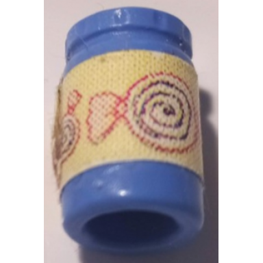 medium blue scala accessories jar jam jelly with wrapped spiral candy on yellow background pattern sticker - set 3116