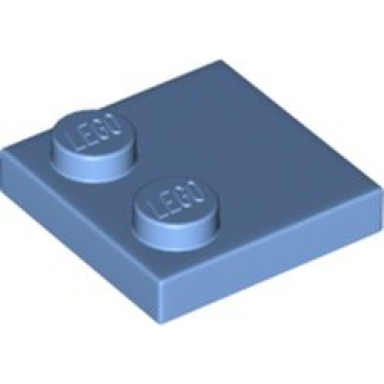 medium blue tile modified 2 x 2 with studs on edge