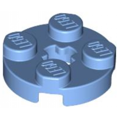 medium blue plate round 2 x 2 with axle hole