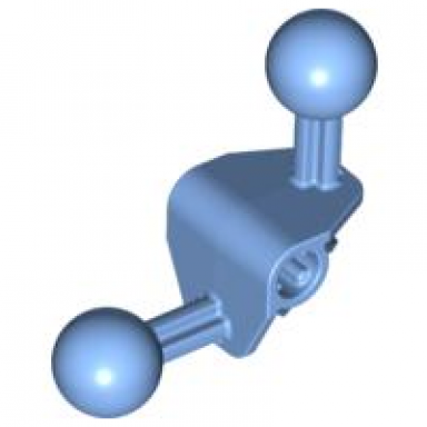 medium blue bionicle ball joint 4 x 4 x 2 90 degrees with 2 ball joint and axle hole