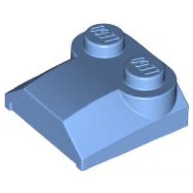 medium blue slope curved 2 x 2 x 2 3 with 2 studs and curved sides lip end