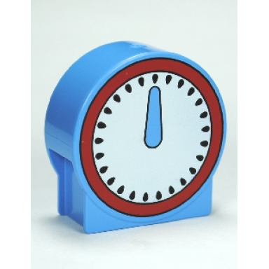 medium blue duplo brick 1 x 2 x 2 round top with scale pattern