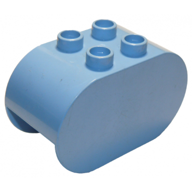 medium blue duplo brick 2 x 4 x 2 rounded ends