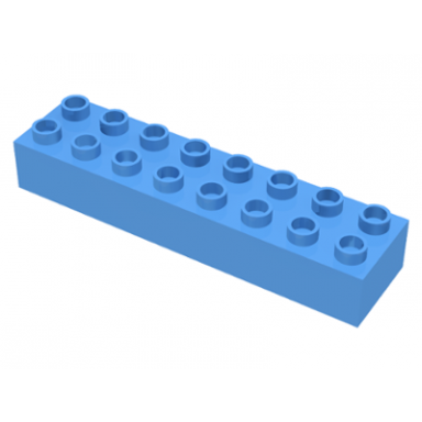 medium blue duplo brick 2 x 8