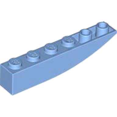 medium blue slope curved 6 x 1 inverted