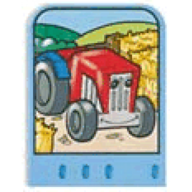 story builder farmyard fun card with tractor with eyes pattern