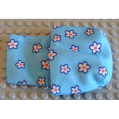 medium blue duplo cloth sleeping bag with white flowers pattern