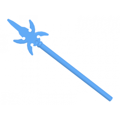medium blue minifigure weapon pike with 4 side blades