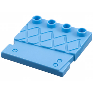 medium blue duplo tile modified 4 x 4 studs on edge and groove lines little robots