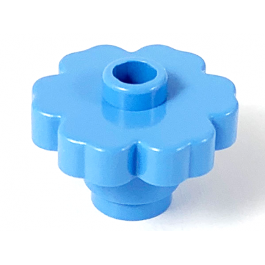 medium blue plant flower 2 x 2 rounded - open stud