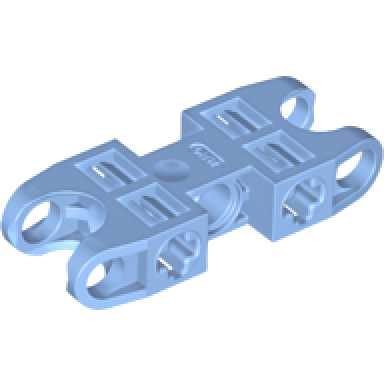 medium blue technic axle and pin connector 2 x 5 with 2 ball joint sockets open sides