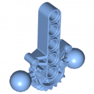medium blue bionicle hips lower torso with 2 ball joint and 7 tooth half gear