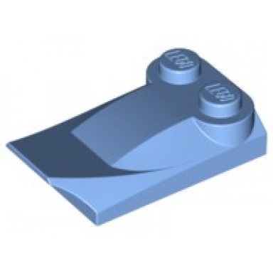 medium blue slope curved 3 x 2 x 2 3 with 2 studs wing end