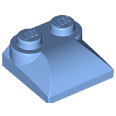 medium blue slope curved 2 x 2 x 2 3 with 2 studs and curved sides