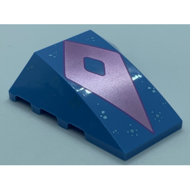 medium blue wedge 4 x 4 triple curved no studs with metallic light blue spots metallic pink diamond with cutout pattern bruni