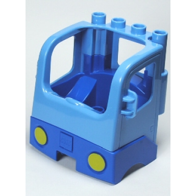 medium blue duplo cabin truck semi-tractor cab with blue base