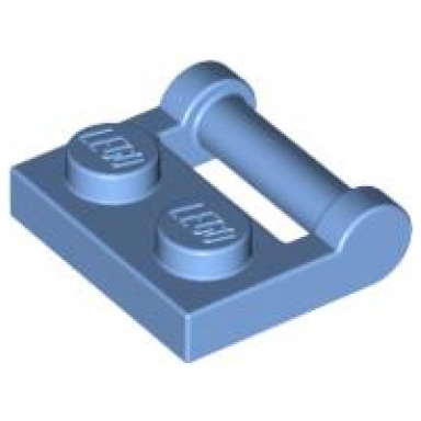 medium blue plate modified 1 x 2 with bar handle on side - closed ends