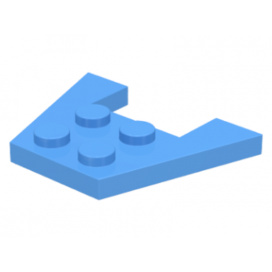 medium blue wedge plate 3 x 4 without stud notches