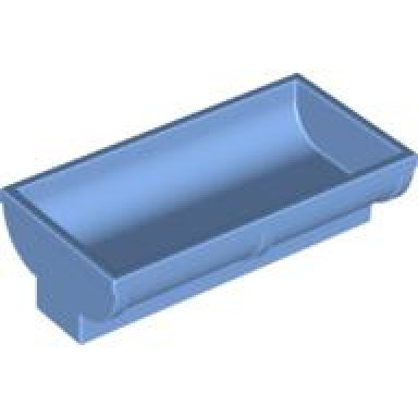medium blue duplo animal accessory feeding trough 2 x 4 x 2 with curved sides