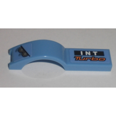 medium blue vehicle mudguard 1 x 4 1 2 with headlights and int turbo pattern model left side stickers - set 8193