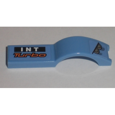 medium blue vehicle mudguard 1 x 4 1 2 with headlights and int turbo pattern model right side stickers - set 8193