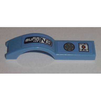 medium blue vehicle mudguard 1 x 4 1 2 with engyne and eyewear pattern model left side stickers - set 8193