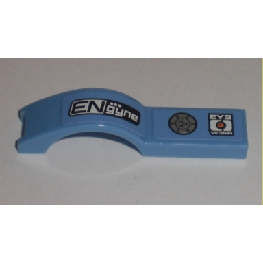 medium blue vehicle mudguard 1 x 4 1 2 with engyne and eyewear pattern model right side stickers - set 8193