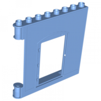 medium blue duplo wall 1 x 8 x 6 hinge on left with door opening