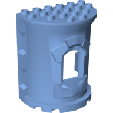 medium blue duplo wall 4 x 6 x 6 curved turret - castle