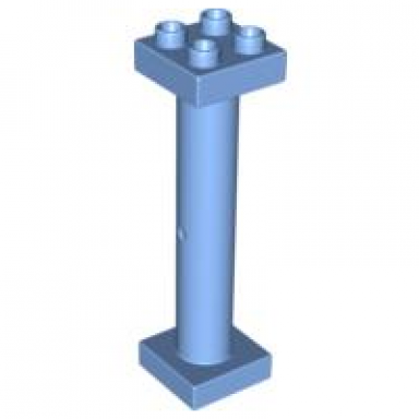 medium blue duplo support column 2 x 2 x 6 round with open latticed back