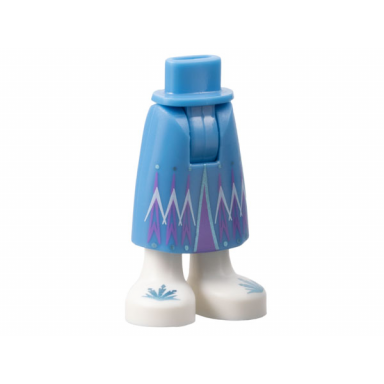 medium blue mini doll hips and skirt long medium lavender mountains white boots with metallic light blue snowflake pattern - thick hinge