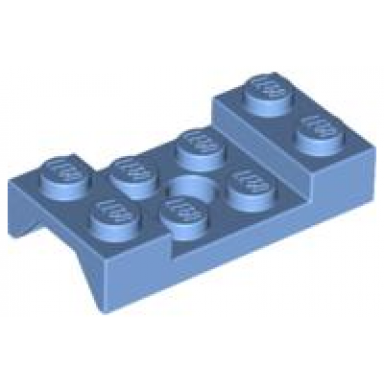 medium blue vehicle mudguard 2 x 4 with arch studded with hole