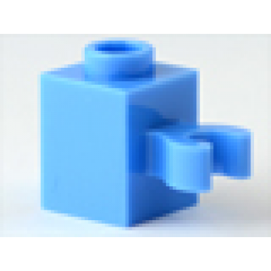 medium blue brick modified 1 x 1 with open o clip vertical grip - hollow stud