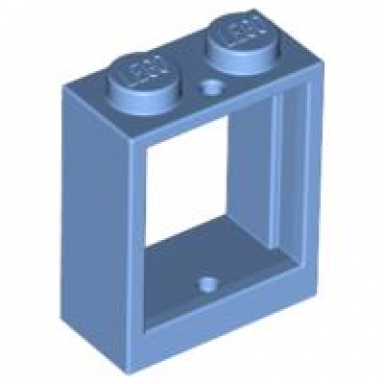 medium blue window 1 x 2 x 2 flat front