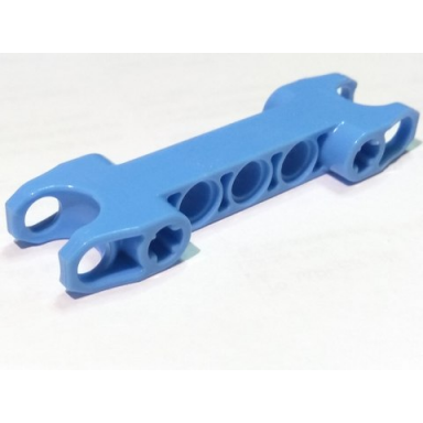 medium blue technic axle and pin connector 2 x 7 with 2 ball joint sockets squared ends closed side axle holes