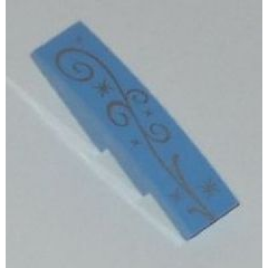 medium blue slope curved 4 x 1 with ornamental starburst pattern