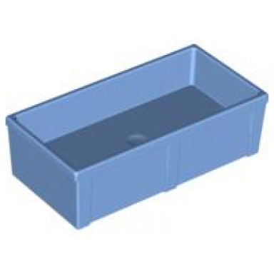 medium blue duplo animal accessory feeding trough 2 x 4 x 1 with straight sides