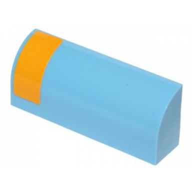medium blue slope curved 1 x 4 x 1 1 3 with bright light orange vertical stripe pattern on left side sticker - set 75170