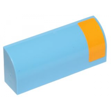 medium blue slope curved 1 x 4 x 1 1 3 with bright light orange vertical stripe pattern on right side sticker - set 75170