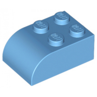 medium blue slope curved 3 x 2 with 4 studs