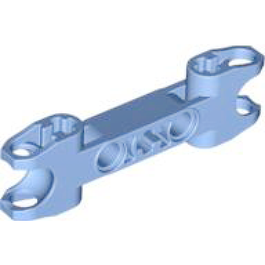 medium blue technic axle and pin connector 2 x 7 with 2 ball joint sockets squared ends and axle hole in center