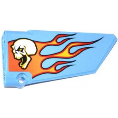 medium blue technic panel fairing 18 large smooth side b with skull and flames pattern sticker - set 42022